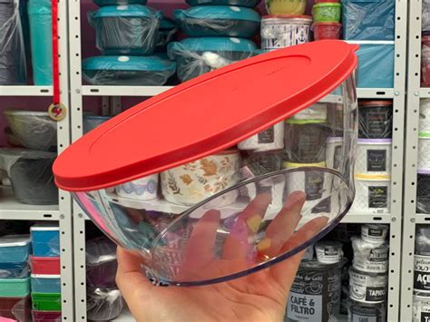 Tupperware Tigela Clear Litros Transparente E Vermelha M E Casei E