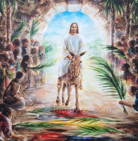 The Triumphal Entry Original Painting Of Jesus Christ Jesus