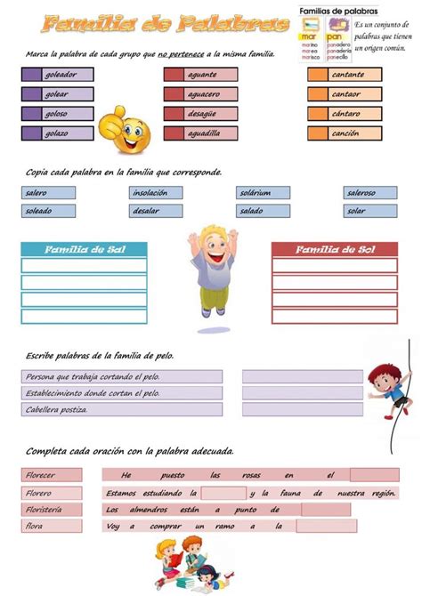 Actividad Online De Familia De Palabras Para Cuarto De Primaria Puedes