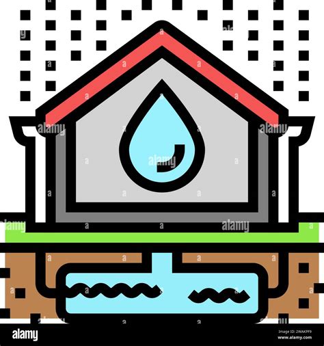 Rainwater Harvesting Green Building Color Icon Vector Illustration Stock Vector Image And Art Alamy