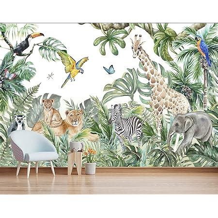 Papier Peint Intiss Animaux De La Jungle Girafe L Phant Lion Poster