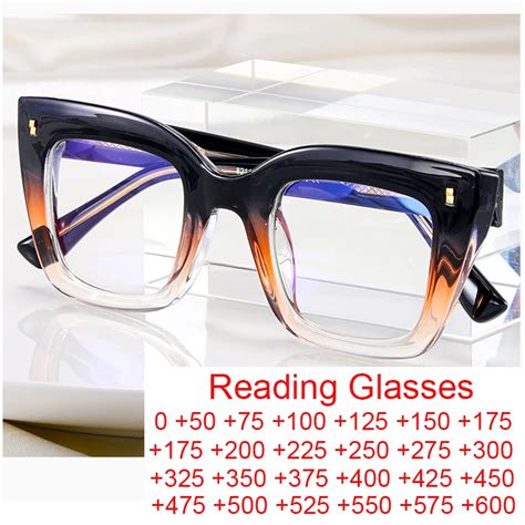 Big Frame Reading Glasses For Women 2024 New Oversized Fashion Eyeglasses Anti Blue Light