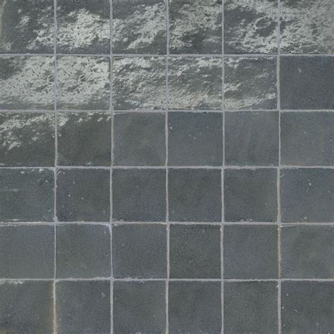 Zagora 2 X 2 Glossy Zellige Mosaic Tile In Charcoal Zagora Tiles