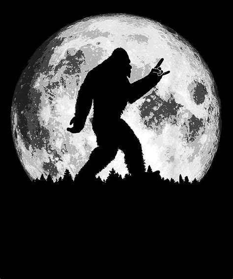 Courageous Cool Rock Rock N Roll Bigfoot Dude Moon Cute Fan Digital