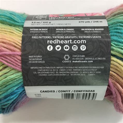 Red Heart Unforgettable Yarn Candied Acrylic 3 5 Ounces 270 Yards One New Skein Ebay