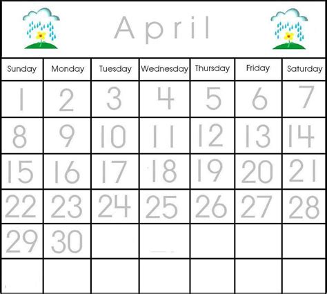 Printable Calendar For Preschool – Worksheets Decoomo