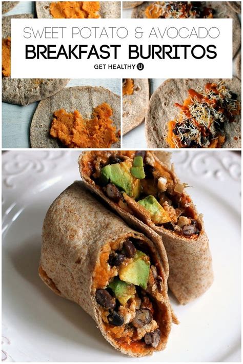 Sweet Potato And Avocado Breakfast Burritos Sweet Potato Breakfast Healthy Breakfast Burrito