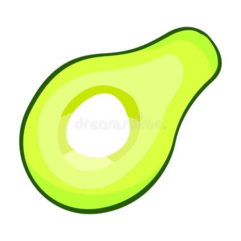 Half Avocado Vector Icon Cartoon Vector Icon Isolated On White