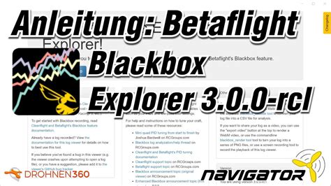 Anleitung Walkthrough Betaflight Blackbox Explorer 3 300 Rc1