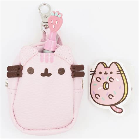 Pusheen® Stationery Mini Backpack Keyring Pink Claires