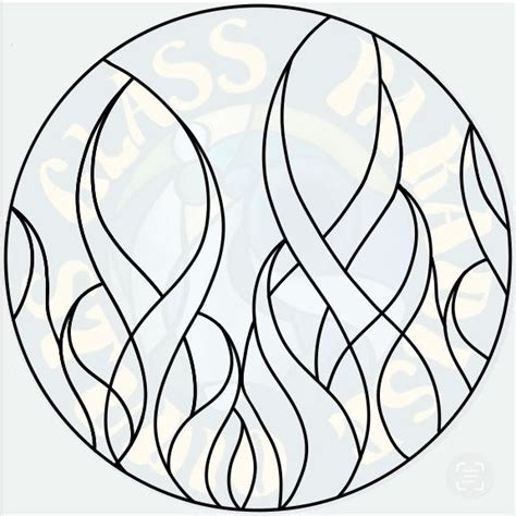 Fire Stained Glass Pattern Pdf Png Digital File Etsy In 2024 Stained Glass Patterns Stained