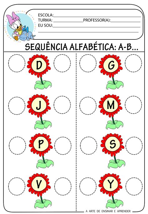 Atividades prontas Sequência alfabética A Arte de Ensinar e Aprender