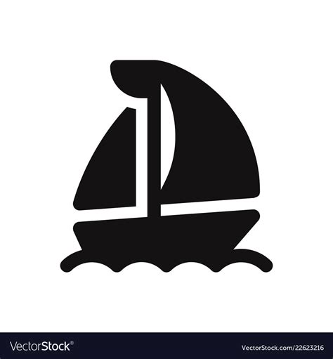 Sail boat icon sailing shipyacht symbol Royalty Free Vector