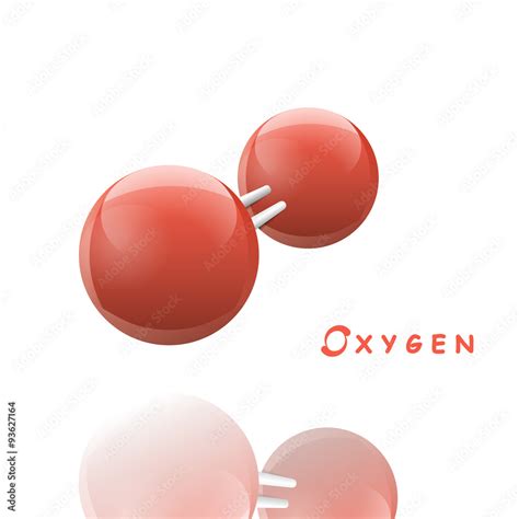 Oxygen Molecule 3d Model Stock Vector Adobe Stock