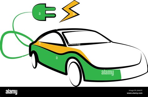 modern electric car silhouette. electric car vector illustration Stock Photo - Alamy