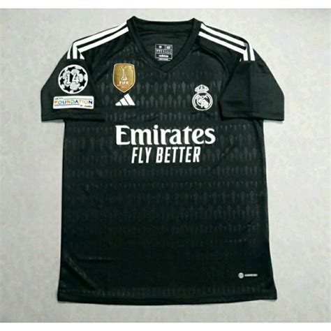 Jual Jersey Baju Bola Madrid Gk Hitam Fullpatch Grade