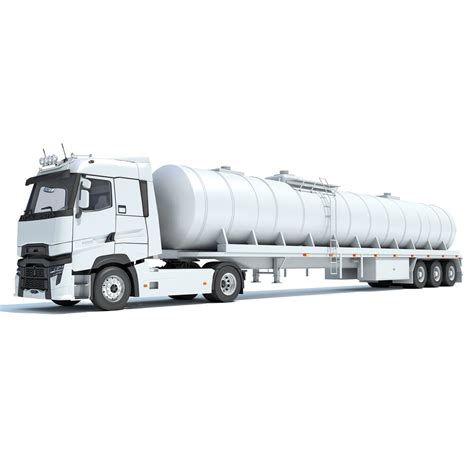 Truck With Fuel Tank Semitrailer 3D модель Скачать Грузовики на