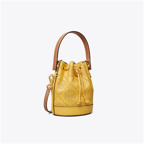 T Monogram Perforated Leather Mini Bucket Bag Womens Handbags Crossbody Bags Tory Burch Eu