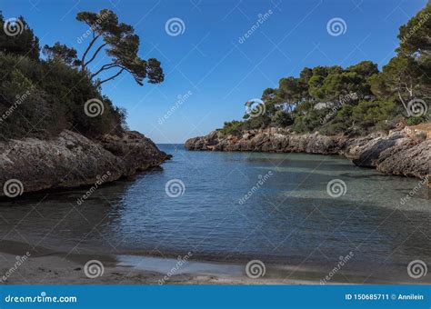 Cala Dor Beach At Cala D`or City Mallorca Island Spain Stock Image