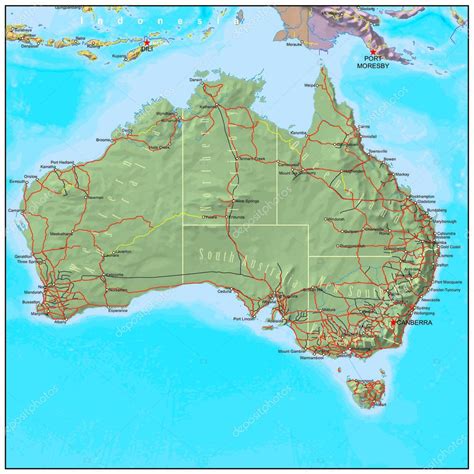 Australia road map — Stock Vector © BenKenogy #79205060