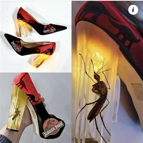 Light Up Jurassic Park Heels With Giant Mosquito Stuck In Amber Scrolller