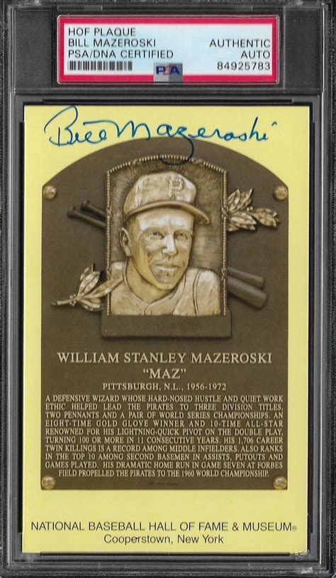 Bill Mazeroski Autographed Signed Autograph Pittsburgh Pirates HOF