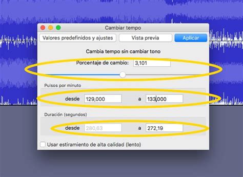 Cómo cambiar el Tempo en Audacity BPM velocidad 4 casos