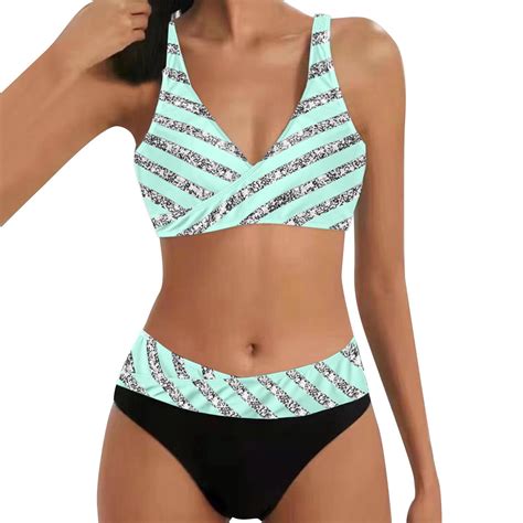 Akiihool Plus Size Bikini Women Bikini 2 Piece Spaghetti Strap Top