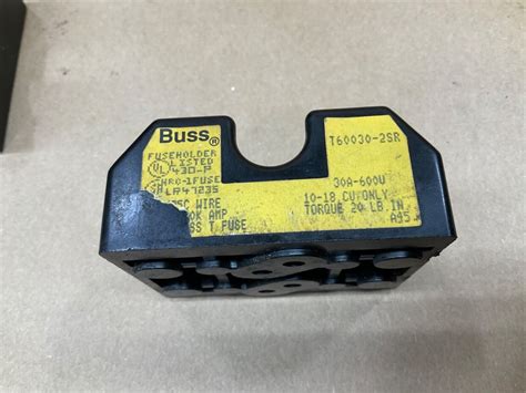 Lot Of 2 Bussmann T60030 2SR Buss Fuse Holder 2 Pole 30A 600V Class T