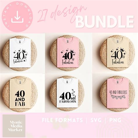 40 And Fabulous SVG Bundle PNG And SVG 40 Fabulous Svg 50th