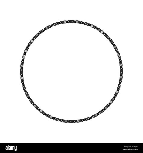 Black Round Chain Circle Frame Flat Vector Illustration Isolated On