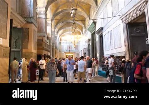 Hagia Sophia Istanbul Turkey People In Hagia Sophia Mosque Door