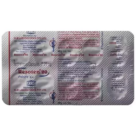Resoten 20 Capsule: Uses, Price, Dosage, Side Effects, Substitute, Buy ...