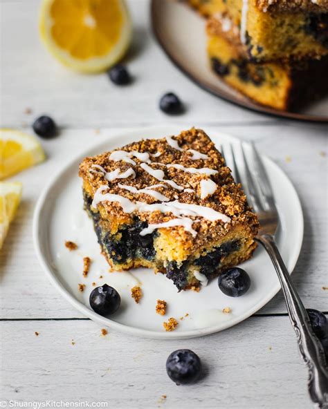 Lemon Blueberry Coffee Cake Almond Flour Shuangy S Kitchensink