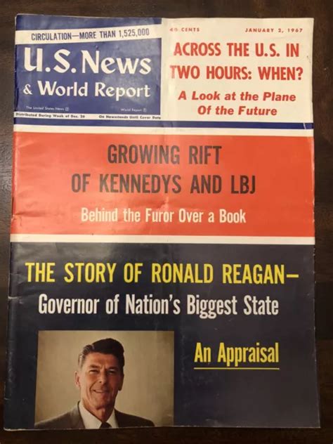 Ronald Reagan Us News World Report Magazine January Kennedys