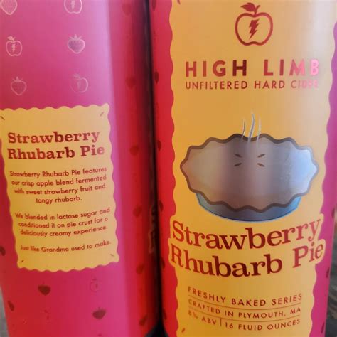 High Limb Cider Plymouth Ma Strawberry Rhubarb 16oz Cans Craft Beer Brewery Stout Beer