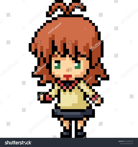 Vector Pixel Art Chibi Girl Isolated Stock Vector (Royalty Free ...