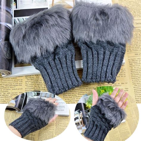 Fingerless Gloves Winter Faux Rabbit Fur Women Bs Online