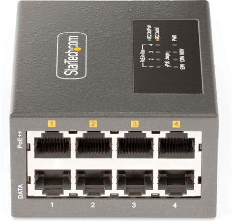 StarTech 4 Port Multi Gigabit PoE Injector 5 2 5G Ethernet NBASE