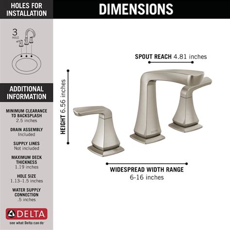 Delta Vesna Spotshield Stainless Widespread 2 Handle Watersense