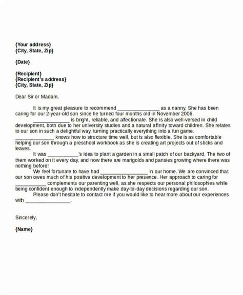 Sample Letter Of Recommendation For Babysitter