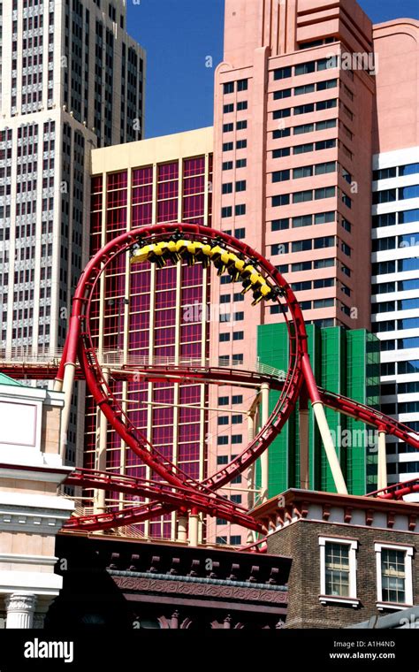 Roller Coaster at Hotel New York New York Las Vegas Nevada Stock Photo ...