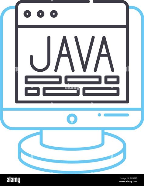 Java Script Line Icon Outline Symbol Vector Illustration Concept