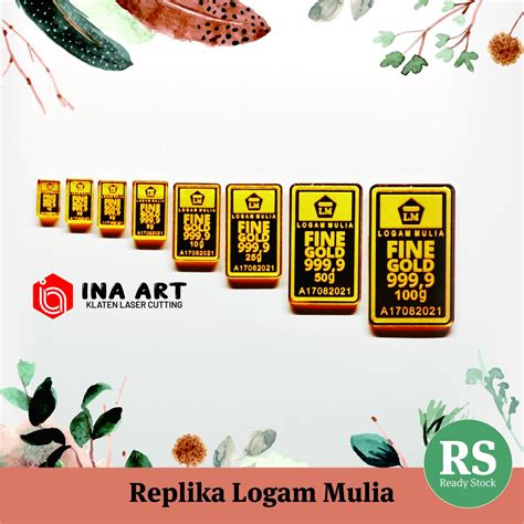 Jual Replika Logam Mulia Emas Batangan Akrilik Mirror Gold Shopee