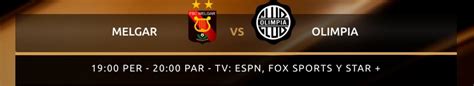 ESPN EN VIVO Melgar Vs Olimpia En Vivo Online Gratis Por Copa