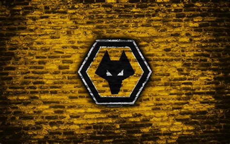 Download Wallpapers Wolverhampton Wanderers Fc Logo Yellow Brick Wall