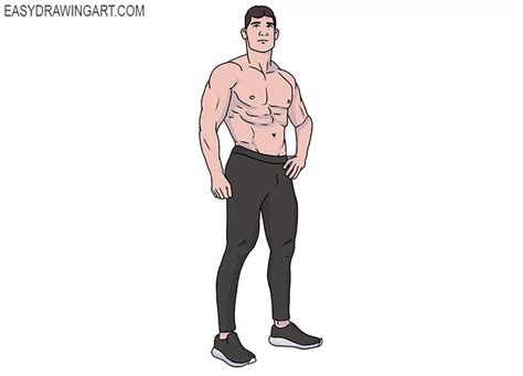 How To Draw A Muscular Man Easy Drawing Art