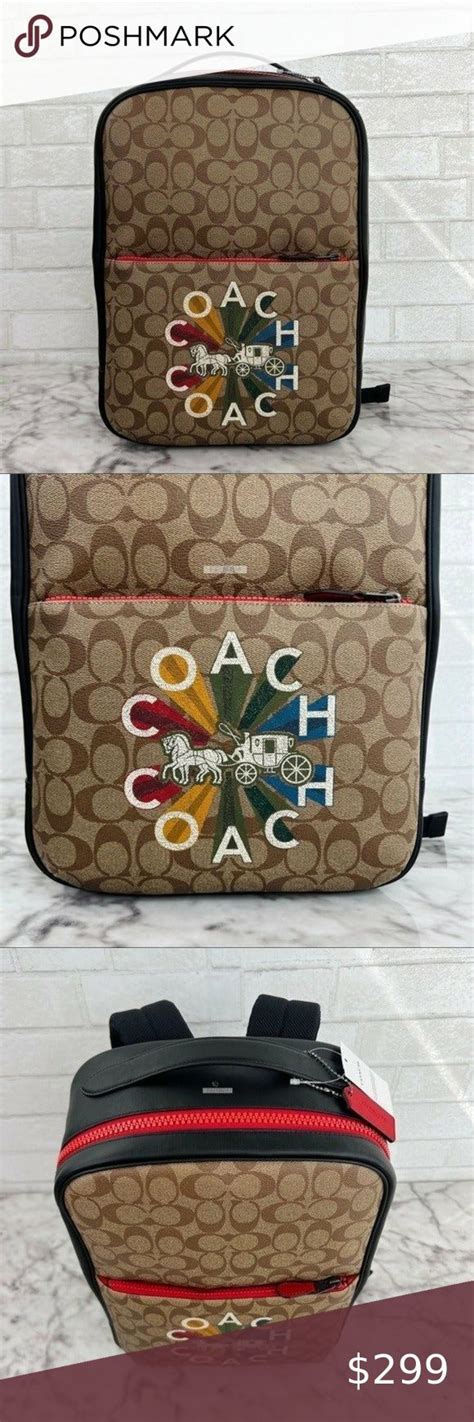 Coach Westway Backpack In Signature Canvas With Coach Radial Rainbow In