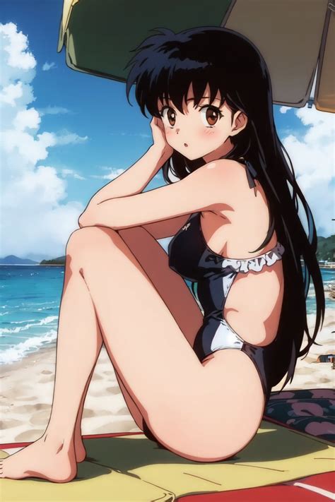 Hentai Boobs 1girl Alluring Artist Request Bare Legs Beach Bikini