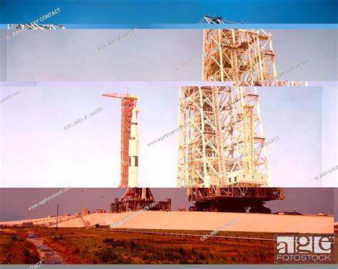 Ground Level View Of The 363 Feet Tall Apollo 10 Spacecraft 106lunar